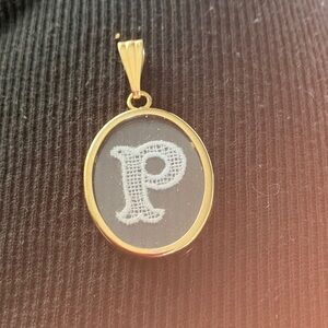 Gold Initial Pendant P
